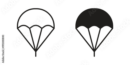 Parachute icon symbol vector illustration on white background. Flat design.