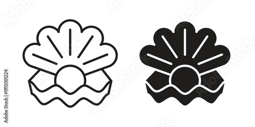 Pearl icon symbol vector illustration on white background. Flat design.