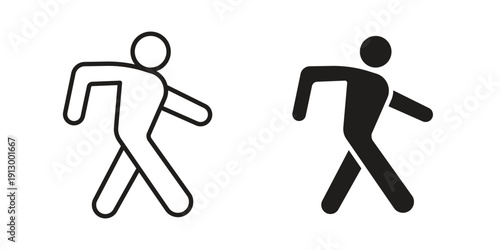 Person walking icon symbol vector illustration on white background. Flat design.