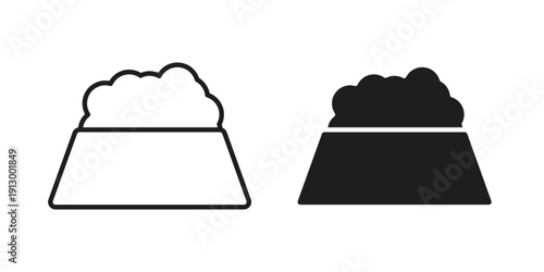 Pet food bowl icon symbol vector illustration on white background. Flat design.