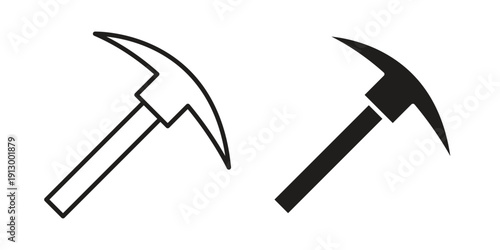 Pickaxe icon symbol vector illustration on white background. Flat design.