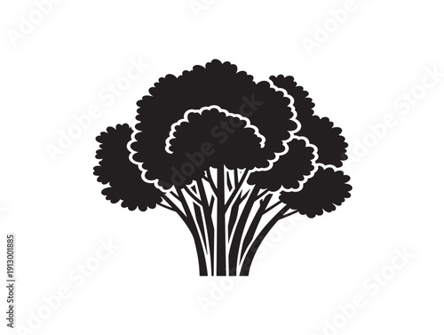 Picturesque roadside trees silhouette collection for gorgeous travel and journey illustrations