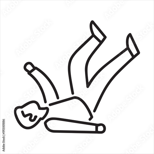 Person falling to the ground experiencing a sudden collapse or fainting episode