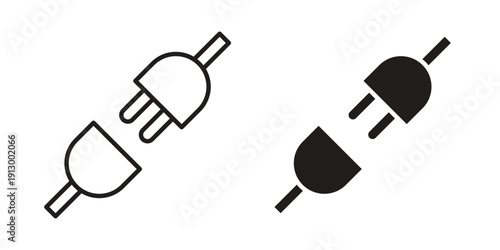 Plug connection icon symbol vector illustration on white background. Flat design.