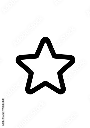 Bold Black Outline Star on Soft Beige Background — Minimalist Icon for Ratings, Favorites, Awards & UI/UX Design Elements