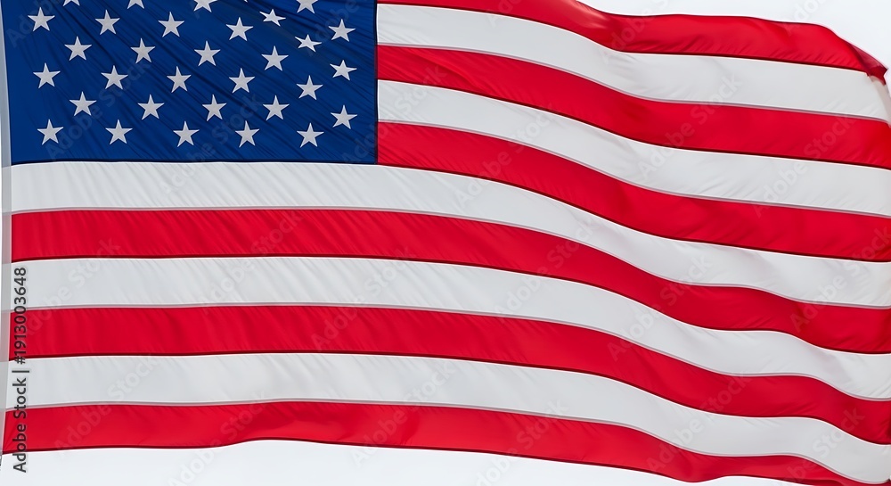 Obraz premium A detailed depiction of the waving stars and stripes of the American flag