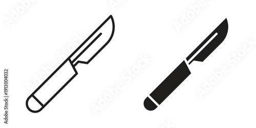 Scalpel icon symbol vector illustration on white background. Flat design.