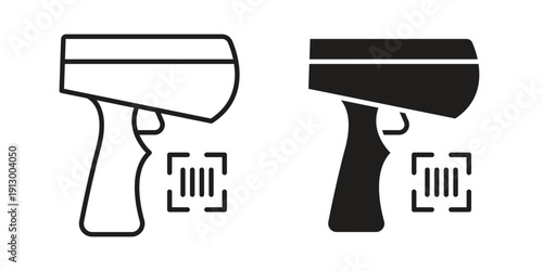 Scanner gun icon symbol vector illustration on white background. Flat design.