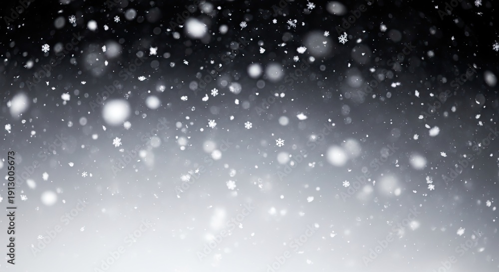 Obraz premium Falling Snowflakes Overlay on a Dark Gradient Background.