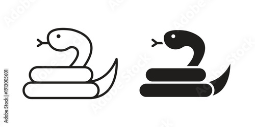 Snake icon symbol vector illustration on white background. Flat design.