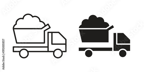 Snowplow icon symbol vector illustration on white background. Flat design.