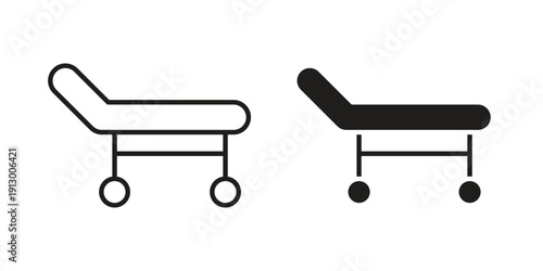 Stretcher icon symbol vector illustration on white background. Flat design.