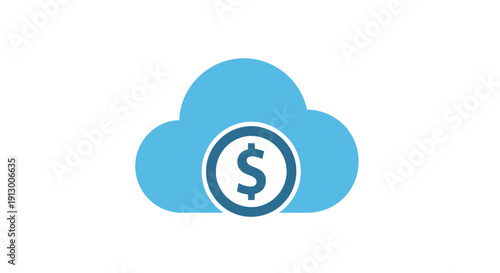 Dollar Sign Inside Cloud Icon Symbol.