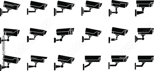 Black and white security camera security cameras surveillance monitoring CCTV