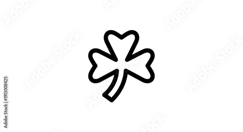 Simple black four-leaf clover icon on a white background.