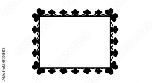 A black floral frame on a white background, ideal for image placeholders.