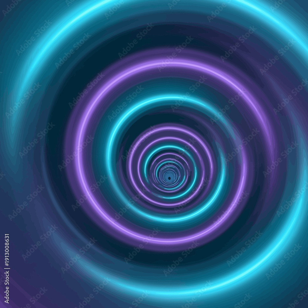 Naklejka premium Neon purple blue concentric circles pattern.