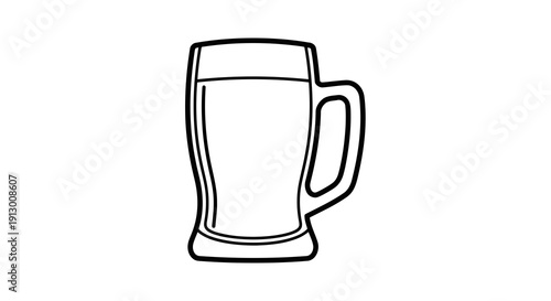 A simple line drawing of a beer mug filled with liquid