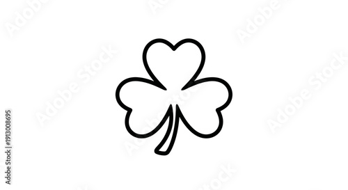 Simple black and white illustration of a four-leaf clover.