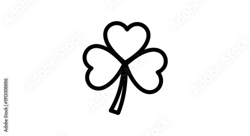A simple black four-leaf clover icon on a white background.