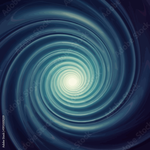 Swirling blue tunnel of light abstract.