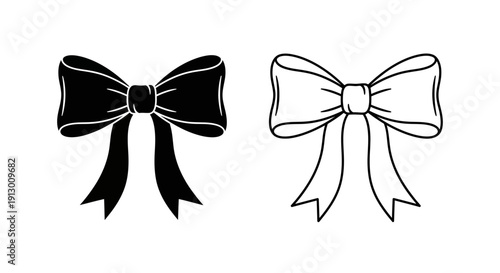 Elegant bow tie designs for fashion and accessories Vector