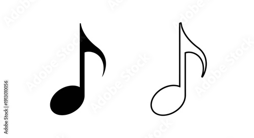 Musical notes in black and white vector illustration Vector
