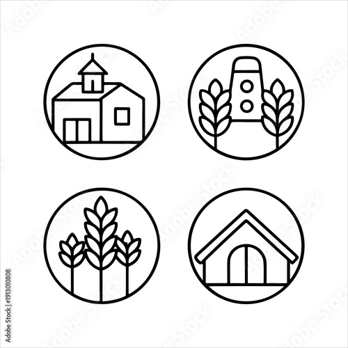 A Professional Sustainable Agriculture Icon Symbol, Showcasing Farming Cultivation.