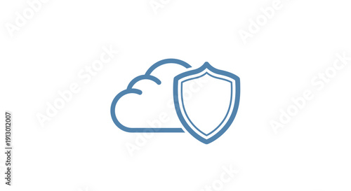 Cloud Security Shield Icon Symbol.