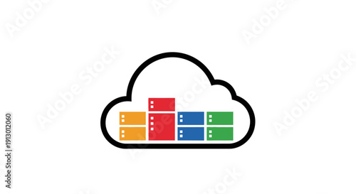 Cloud server storage data center icon.