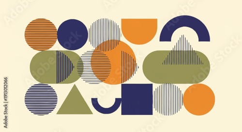 Assorted Geometric Shapes in Various Colors.