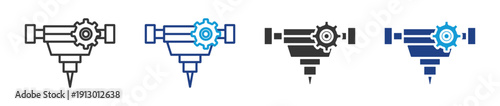 industrial machine  icon set multiple style collection	