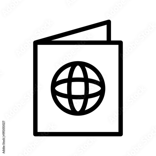 Official Passport icon set for travel documentation, border control, and international trips