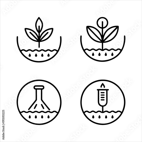 A Professional Scientific Soil Testing Icon Symbol, Showcasing Agriculture Analysis.