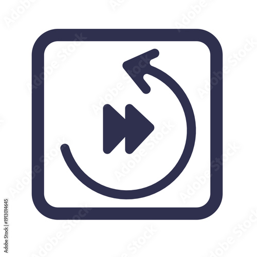 2x repeat kove playing line icon