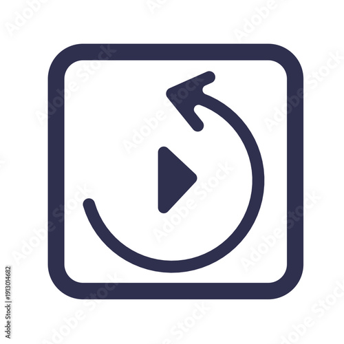 back repeat playing line icon