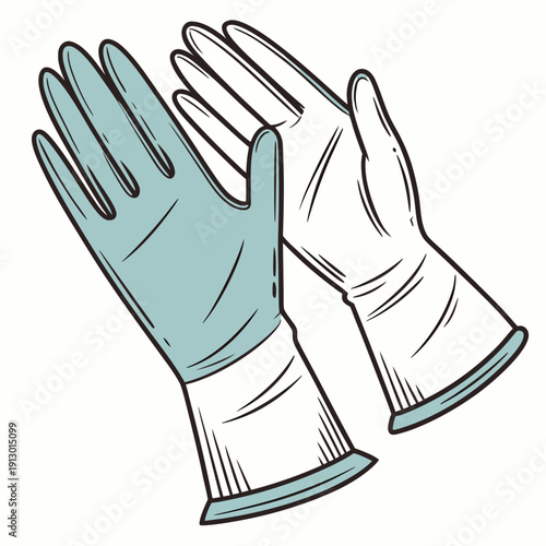 Medical Latex Gloves Pair Isolated on White Background