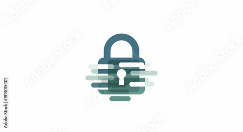 Digital padlock security lock icon.