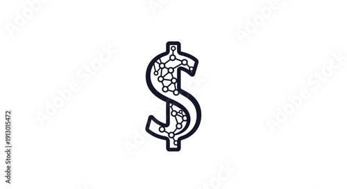 Dollar Sign with Seahorse Design Inside.