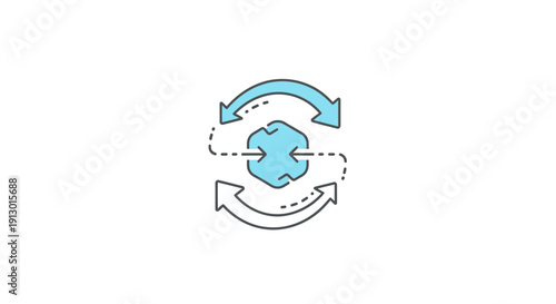 Gear with Circular Arrows Rotation.