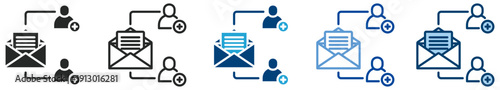 Mailing list icon set multi style icon set collection vector illustration