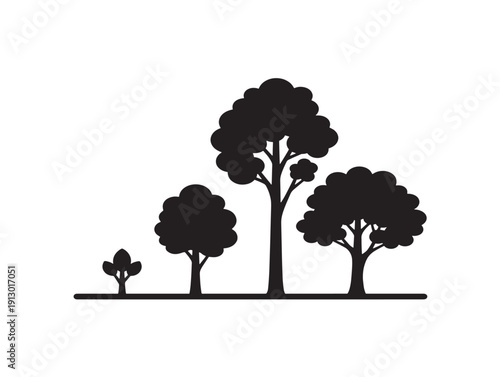 Tree family pack with beautiful parent and child tree silhouette designs
