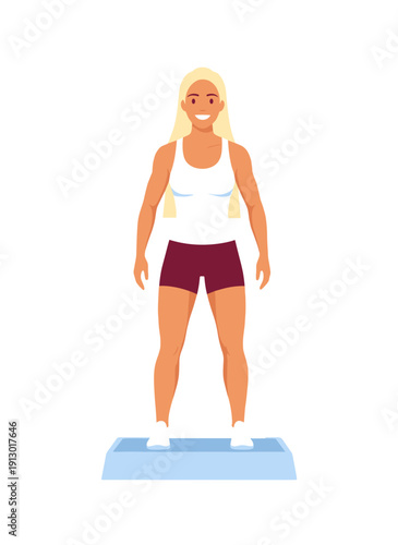 woman doing step aerobics, stepper platform workout, cardio fitness training, female endurance exercise, home gym routine, healthy active lifestyle, aerobic workout session, sporty woman exercising, w