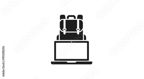 Laptop with briefcase on top of it.