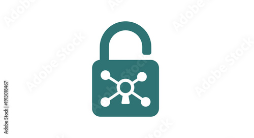 Green padlock with white symbol.