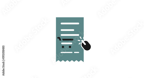 Green receipt with black mouse.