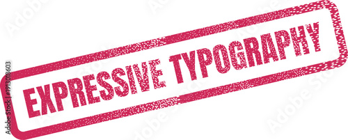 Vibrant crimson ink stamp impression marking expressive typography conveying a creative communication style