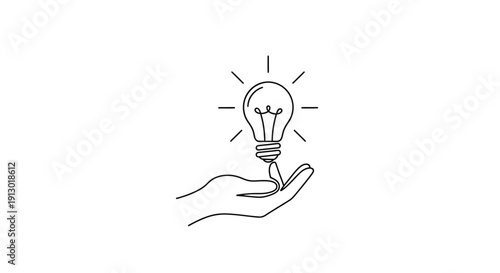 Hand holding light bulb idea concept.