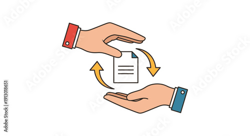 Hands exchanging a document.