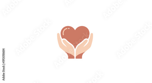Hands Holding Red Heart Shape.